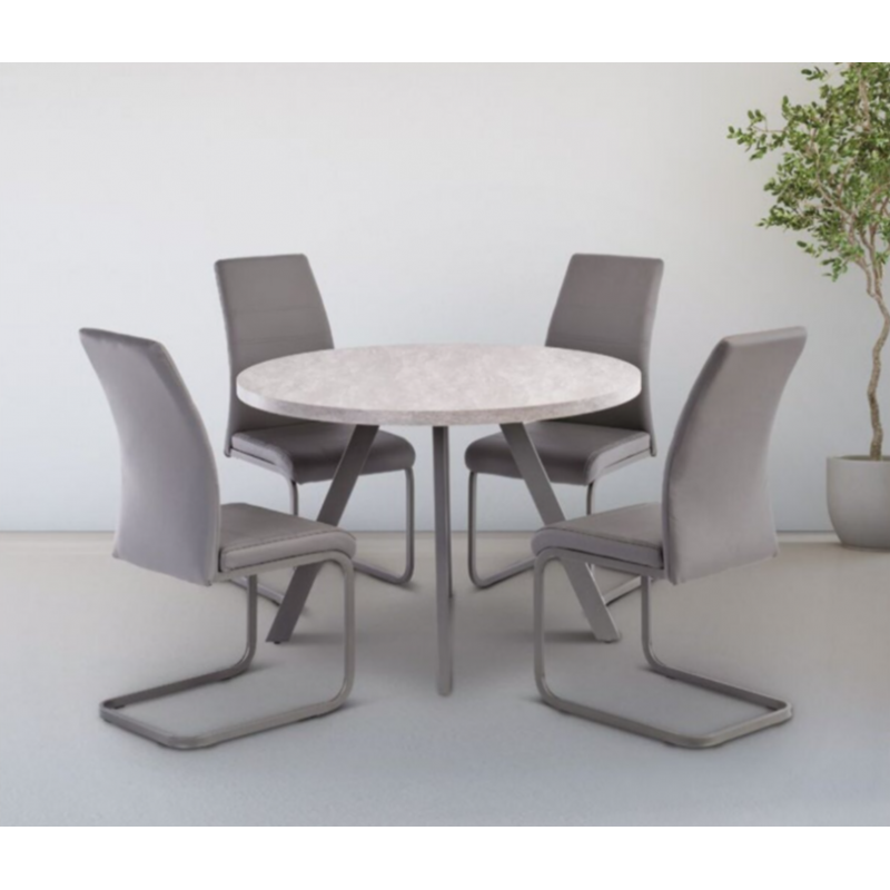 WOF Rimini Light Rhine Grey 1.07M Round Dining Table